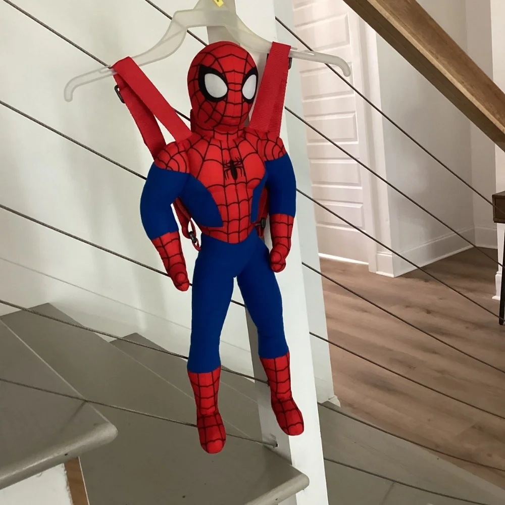 NWT Spider-Man Character Marvel Plush Backpack Toys Red and Blue